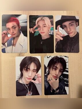 Set of 5 OFFICIAL Hyunjin of Stray Kids photocards (Set # 5) including a rare!